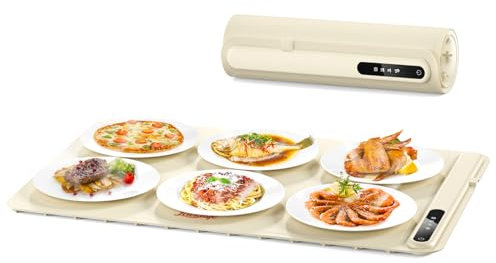 Electric Warming Tray with Adjustable Temperature, Morpilot 6 in 1 Food Warmer for Parties Features Foldable Design & Fast Heating, Warming Plate for Buffet, Family Gatherings, Sabbath, Holidays