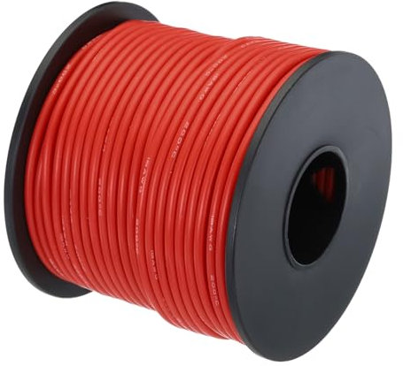 QUARKZMAN 18 Gauge Silikon Draht 18AWG Elektrischer Draht Litze Verzinntes Kupfer Hochtemperatur-Anschlussrolle 30m Rot für Auto-Modell Elektrogeräte