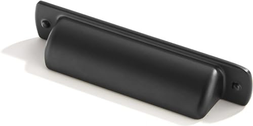 khtumeware 10 Pack 4(102mm) Vintage Drawer Pulls Matte Black Cabinet Bin Cup Pulls Kitchen Hardware Cabinet Handles Drawer Handles Knobs.