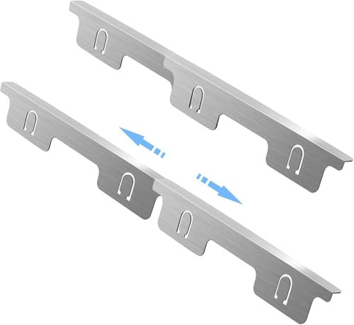 VANROUG Lot de 4 cache-joints en acier inoxydable pour cuisinière de cuisine, comptoir, cuisinière Longueur rétractable 365 mm à 730 mm (argenté)
