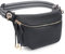 HKCLUF Gürteltasche Damen, Veganes Leder Bauchtasche Damen Stylisch Hüfttasche Umhängetasche mit 2 Riemen Schwarz