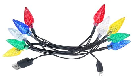 MACHSWON LED Christmas Light Phone Charger Cord USB Charging Cable Gift with 10 Lights Christmas Decorations Fit for Phone 13/12/11 Pro/XS/XS Max/XR/X/8/7/6 Plus