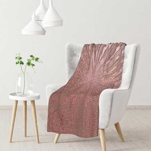 Shunieg Rose Gold Pink Flannel Fleece Throw Blanket, 76x102 Cm Sofa Throws,Super Soft Microfiber Warm Fluffy Blanket Gifts ﻿