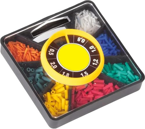 blntackle76 Set Sortiment Gummi Posenringe Spender-Box 7 Fach Sortiert, 0,5 bis 2,0 mm + gratis Petri Heil! Aufkleber