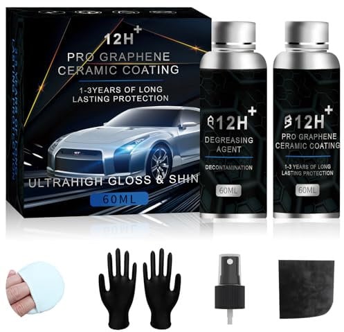 2024 Graphene Ceramic Coating - Rivestimento in ceramica 12H per auto, protezione da 10+ anni, ultra lucido ed estremamente idrofobico, lucidante per auto, nano-sigillante per auto in ceramica