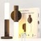 SYMYNELEC Motion Sensor Night Light, LED Rechargeable Wall Lights, Wireless Peel and Stick Night Lights, Removable Magnetic Portable Wooden Wall Sconce for Indoor Hallway Stairway (Walnut Wood 2PCS)