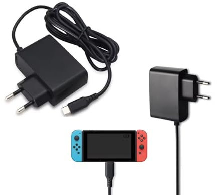 Netzteil für Nintendo Switch/Switch OLED – Schnellladegerät kompatibel mit Switch Lite, Dock und USB-C-Geräten – Ersatznetzteil für TV- und Handheld-Modus