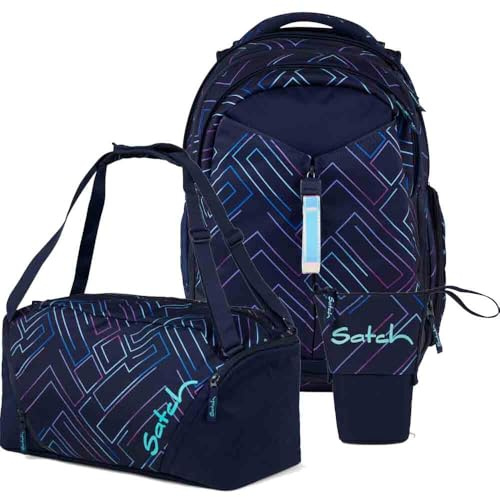Satch Match Pencil Slider Edition Schulrucksack Set 3tlg. inkl. Sporttasche (Purple Laser)