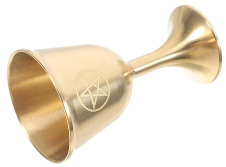 MAGICLULU Pentagramme Coupe En Laiton Coupe Outils De Cérémonie En Métal Gobelets Calice Médiéval Gobelet Calice En Or Cuivre Doré