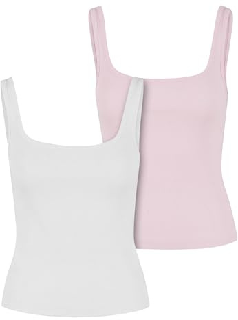 Urban Classics Ladies Wide Neck Rib Top 2-Pack