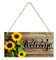 1 Stück hängendes Willkommensschild, Holzschild mit „Welcome“-Schriftzug, für Garten, Haustür, Eingang oder Terrasse, Türdeko mit Juteseil, Türschilder, Holzschild 10x20cm