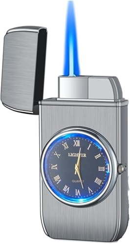 2024 Metal Lighter, Butane Torch Lighter Turbo Men's Gadget Windproof Lighter Unusual Gift, Silver