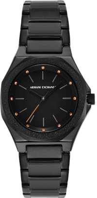 Armani Exchange Watch for Women, Quarz-Dreizeigerwerk und 34 mm Gehäusegröße mit Edelstahl- oder Lederarmband