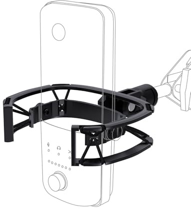Metall Mikrofonspinne [Passgenau für Elgato Wave:3/1], WAVE Shock Mount Elastische Schwingungsdämpfung, Stoßfeste, Clip-Halterung für Mikrofon mit 3/8 Zoll oder 1/4 Zoll Schraubadapter
