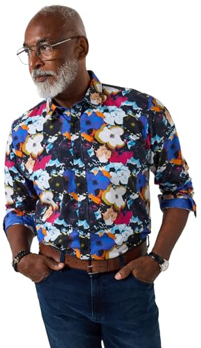 Joe Browns Mens Floral Printed Long Sleeve Shirt Regular Multi UK XL