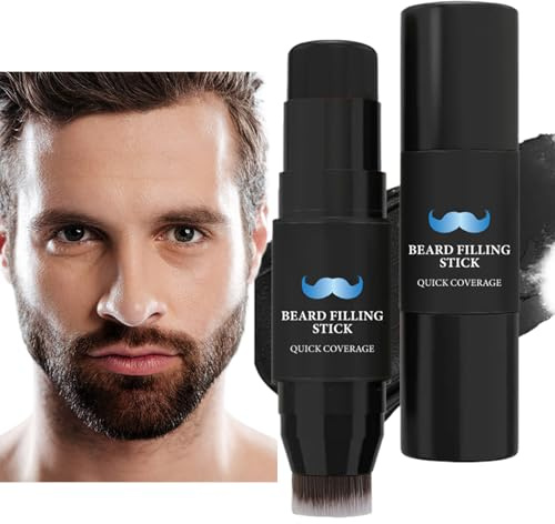 Bartfarbe Füller Stick - 2 in 1 Aufsteckbürste, wasserdicht | Natürlicher dicker Haarfüller, Bart-Make-up, Haaransatz Concealer, Herrenpflege Gesichtshaar Stylingwerkzeug Kosmetikzubehör