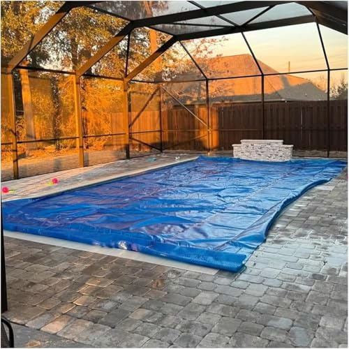 Copertura for piscina con coperta solare blu, copertura for piscine interrate/fuori terra, rettangolare(2x4m(6.6ftx13ft))