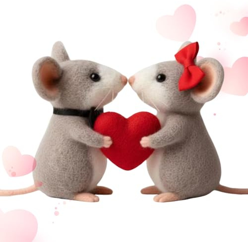 Tuxuseo Topolino in feltro, San Valentino, decorazione per la casa, per camera da letto, ufficio, ingresso, davanzale, scrivania, feste, matrimoni, compleanni, donne