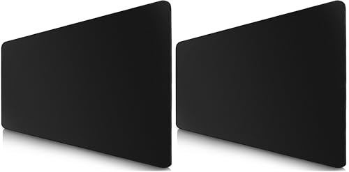 Sidorenko Tapis de Souris XXL 900x400 mm Noir - Grand Tapis Bureau Gaming Gamer avec Base Antidérapante - Mouse Pad Imperméable Microfibre, sous Main de Bureau Mousepad PC XL 90x40 (Lot de 2)