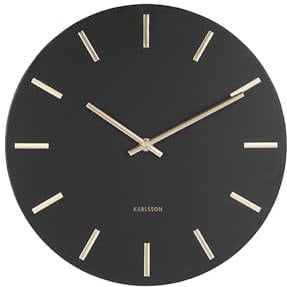Karlsson Wanduhr Charm - Schwarz - Ø30cm - Rund - Stahl - Wanduhr Modern Wohnzimmer - Wanduhren
