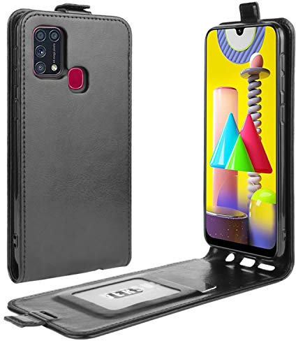 HualuBro Cover Samsung Galaxy M31, Flip Cover a Libro in PU Pelle Premium Portafoglio Magnetica Leather Case Custodia per Samsung Galaxy M31 Cover (Nero)