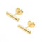 forme di Lucchetta - Ohrstecker Gold mit gerade Stange - 585 Goldbar Ohrringe 14 Karat Gelbgold für Lobe