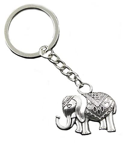 Familienkalender Elefant Schlüsselanhänger silberfarben Metall | Elfenbein | Afrika | Geschenk | Elephant | Tier | Geschen | Frauen | damen | Mädchen | Afrika | Indien | Orient