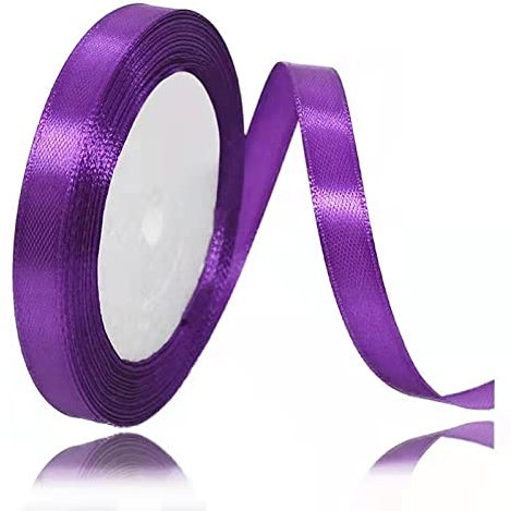Nastri Viola 10mm, 23 metri Nastro di Raso per l'imballaggio di regali, Artigianato fai da te, Bows Making, Mazzi di fiori, Palloncini, Festa nuziale e Decorazioni per torte