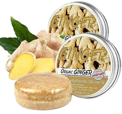 2Stück Ginger Hair Regrowth Shampoo Bar,Ingwer-Haarwuchs-Shampoo-Riegel,Solid Shampoo Bar,Shampoo Gegen Haarausfall, fördert Gesundes Haarwachstum