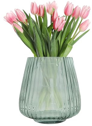 Jarrón de Cristal Verde d17,7 h18 cm Punto Coma