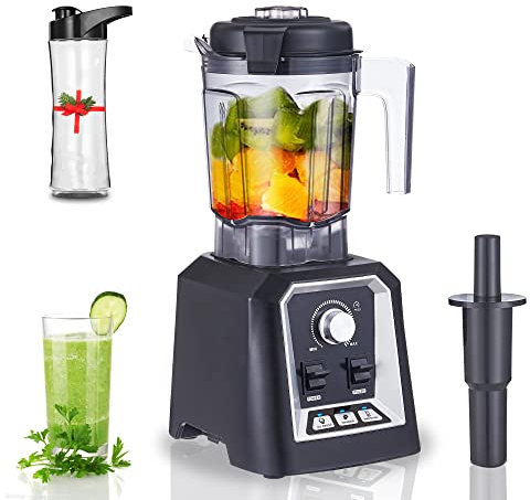 BioloMix Standmixer Hochleistungsmixer, 2200 Watt mit 2-Liter-Behälter, (Eiswürfel, Früchte, Nüsse) 6 Drehzahlstufen Profi-Mixer, Smoothie-Mixer, Food Blender