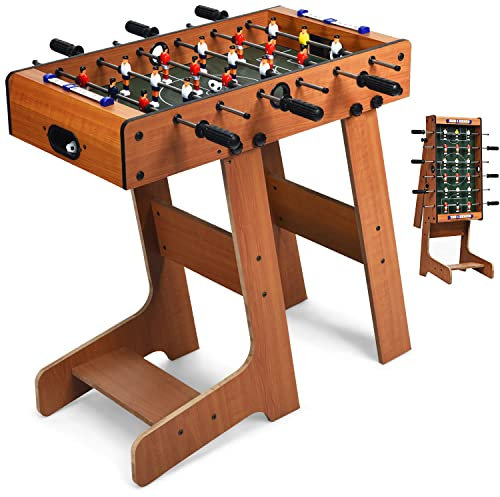 RELAX4LIFE Calcio Balilla Pieghevole da Terra per Bambini e Adulti con Supporto, 6 Aste, Maniglie Antiscivolo, 18 Giocatori e 2 Palline di Calcio, Richiudibile in Verticale