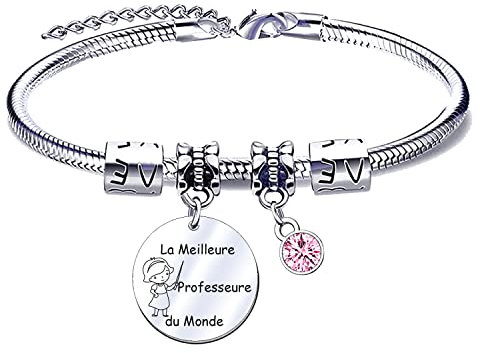 JRZDFXS Cadeau Maitresse D'école Maternelle Noel Bracelet Maitresse D'école Cadeau Femme,Cadeau de fin d'année,Cadeau Maitresse d'école (2)