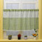 Martin Kench Karierte Gardine mit Spitze Bistrogardine mit Quasten Vintage Kurzstores Gardinen Landhausstil Kurz Kleine Vorhang 1 Stück (Grün,60x75cm)