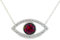 Heart's Art Australia Halskette mit Anhänger Evil Eye und Herz mit Opal und Kristall, handgefertigt, Goldkette aus Sterlingsilber (Black Red, Sterling-Silber)