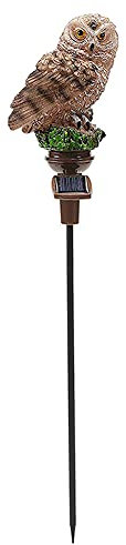 Solarlampen für Außen, Simulation Eule LED Garten Solar Lampe Outdoor Gartendeko, Solarleuchte Pfähle Licht für Hof Außenbeleuchtung Garten Deko (Braun)