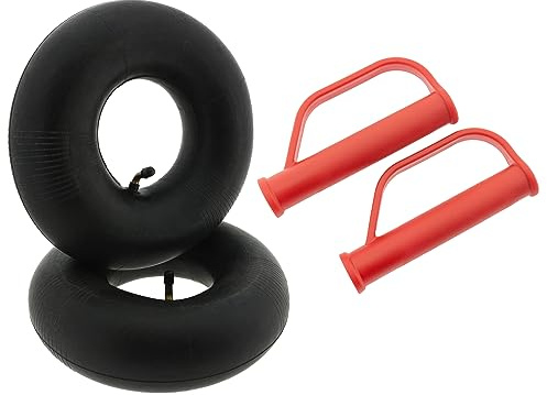 der kleine Handwerker Sackkarren Set Wartung 2 x Sicherheitsgriffe 25 mm + 2 x Schlauch 3.00-4 260x85 TR87 Ventil abgewinkelt für Stapelkarre Treppensteiger