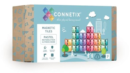 CONNETIX Magnetische Fliesen Pastell Rechteck Packen, 24 Stück