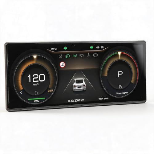 9-Zoll-IPS-Auto-Armaturenbrett-Display, Head-Up-Display für Model 3 2017–2023, Modell Y 2021–2023, Austausch des HUD-LCD-Instrumentenclusters (A)