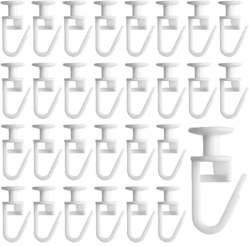 RXKFIGX 100 Stück Gardinenrollen für Schienen Faltengleiter Weiß Kunststoff Vorhang Haken Gardinengleiter für Vorhangschiene mit Schienenvorhangsystem Türvorhang Duschvorhänge