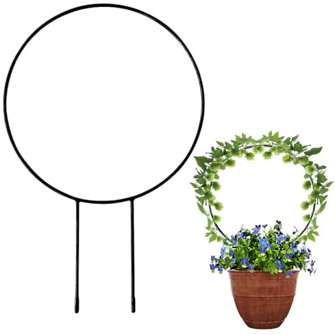Pflanzenhalter, Rankhilfe Zimmerpflanzen Pflanzenstützen, Stützpfähle Blume Zimmerpflanze Spalier für Topfpflanzen & Garten Stängel Reben (schwarz rund)