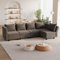 Flamaker Couch L Form, Ecksofa mit Stauraumbettkasten und Polstermöbel, Convertible Sectional Sofa mit Winkelverstellbaren Armlehnen und Rückenlehnen (Hellgrau, 5 Seats)