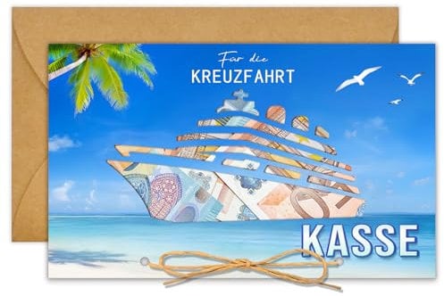 Kreuzfahrt Geschenk, Urlaubskasse Kreuzfahrtschiff Geldgeschenke Verpackung Klappkarte mit Umschlag, Geldgeschenk Reise für Geburtstag Reisen Jugendweihe Kreativität Geschenke