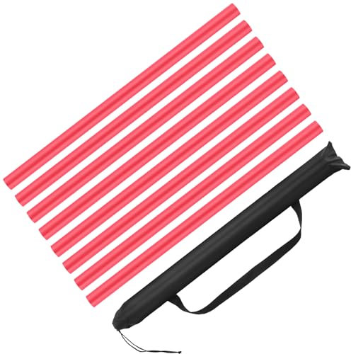 Motionchic Escrima-Stöcke mit Schaumstoffpolsterung, 60 cm, für sicheres Training, Kampfsport und Karate, mit 4 Tragetaschen, Rot, 8 Stück