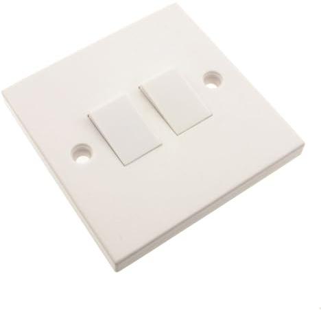 kenable Electrical UK Domestic Household Light 2 Way Double Light Switch White [Double Switch 2 Way]