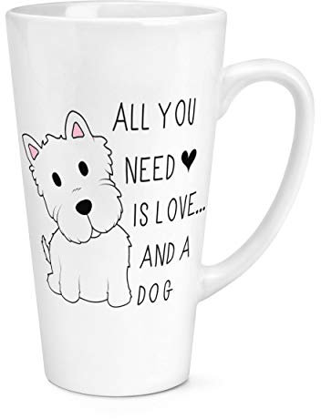 All You Need Is Love e Un Cane 17oz Grande Latte Tazza