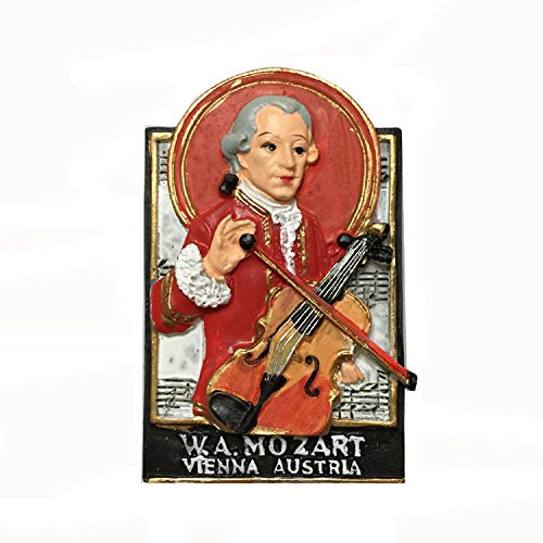 3D berühmter Musiker Mozart von Österreich Wien Kühlschrankmagnet Souvenir Aufkleber Home & Kitchen Dekoration Österreich Wien Kühlschrank Magnet