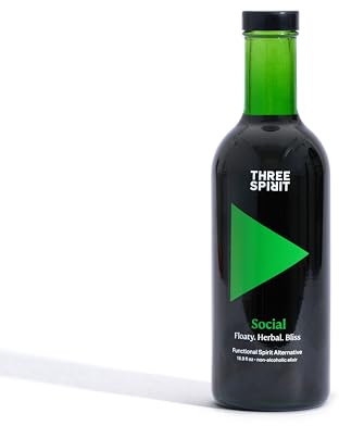Three Spirit Non-Alcoholic Alternative Spirit - The Social, 50cl | Mood making with, Adaptogens, Cacao, Damiana & Lion's Mane | Multi-Award Winning Active botanical, Gluten Free & Vegan Drinks