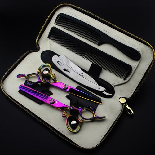 JIESENYU Tijeras de peluquería profesional de alta gama de 6 pulgadas, acero 440C, herramienta de modelado de peluquería (unas tijeras de corte)
