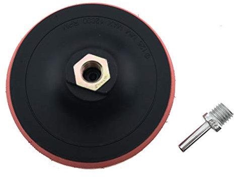 RIKAMA Schleifteller für Klett-Schleifpapier inkl. Spanndorn M14 für Bohrmaschinen - Ø 125 mm - Schleifpapierteller für Exzenterschleifpapier | Schleifteller | Polierscheiben